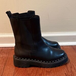 Vince Camuto Black Combat Boots